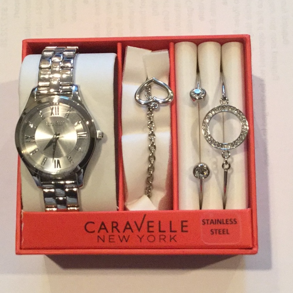 Caravelle New York by Bulova Watch & Bangle Set